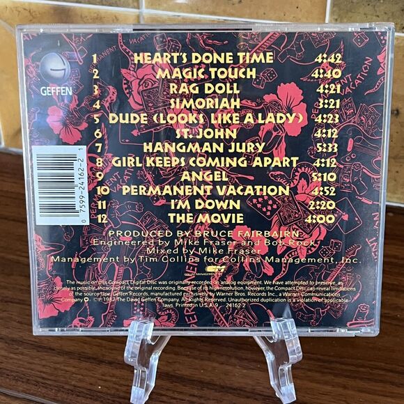 Aerosmith Permanent Vacation CD 1987 Geffen Records - Picture 3 of 8